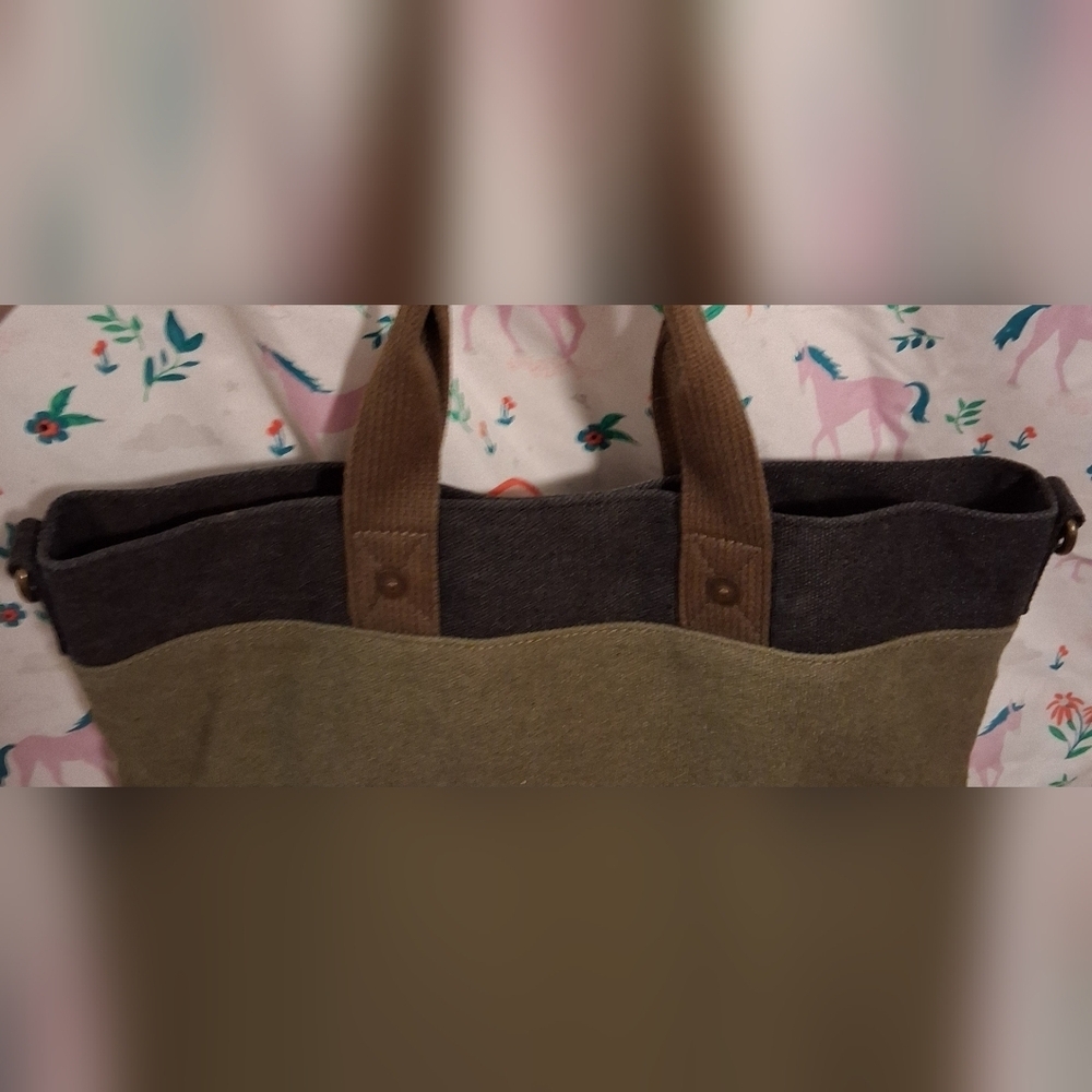 NWOT Feed 25 Go-To Army Green Durable Cotton Casual Unisex Tote Purse Bag - Picture 8 of 14